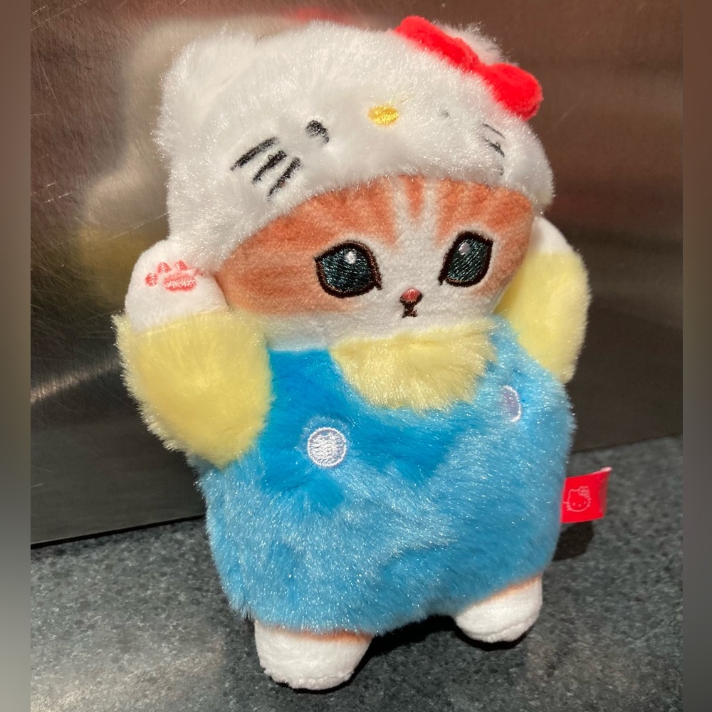 🐱 13cm Japan Sanrio Mofusand Cat Cross-Dressing Hello Kitty Plush Stuff Doll Toy - Picture 2 of 7